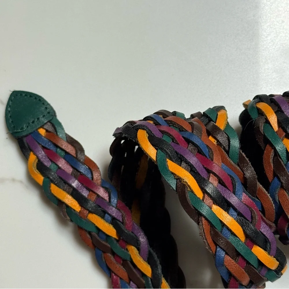 Capezia // multi leather braided belt size medium asc1
